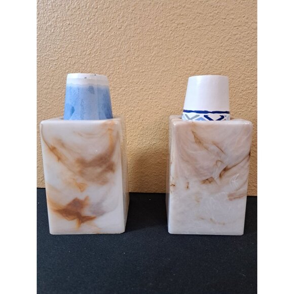 Vintage Faux Marble Swirl Dixie Plastic Dispenser Dixie Cups Set Of 2 - Picture 3 of 8